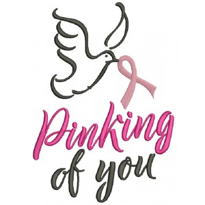 Pinking Of You Breast Cancer Awareness Dove Filled Machine Embroidery Design Digitized Pattern